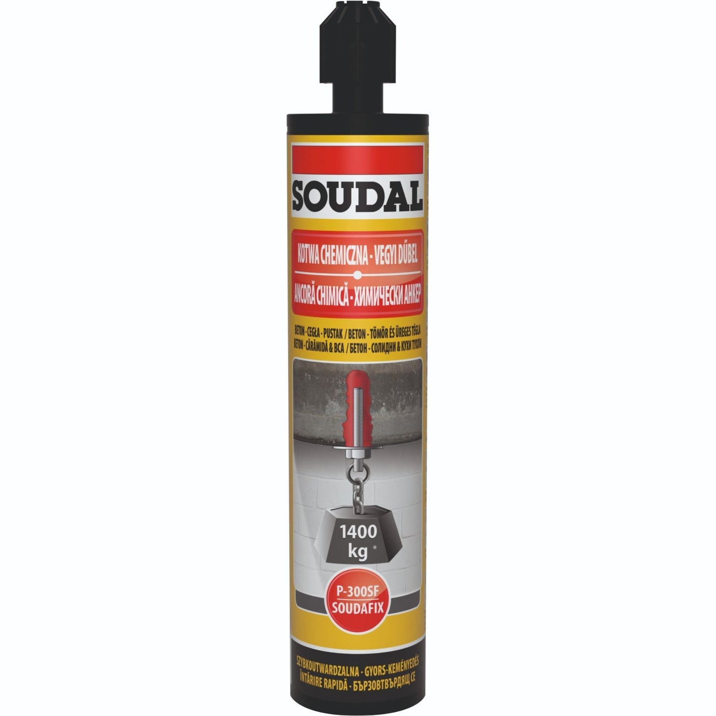 Adeziv Ancoră Chimică Soudal Soudafix P-300SF - 280ml, gri, fixare puternică pentru beton, cărămidă și materiale poroase.