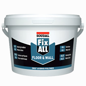 Adeziv Soudal Fix All - 4kg, alb, aderență puternică, flexibilitate ridicată, ideal pentru montaj interior și exterior pe perete și podea.