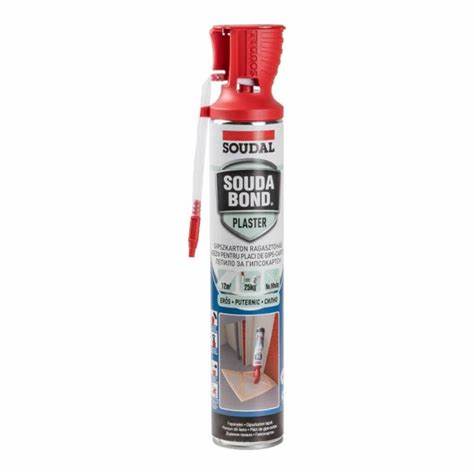 Adeziv spumă poliuretanică gipscarton de la Soudal – tub de 750 ml