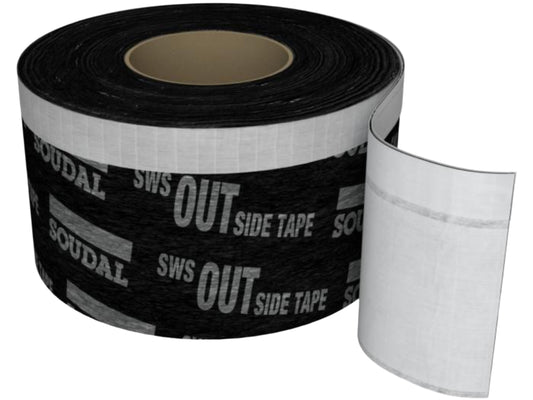 Bandă Antivapori Soudal SWS Extra - 150mm x 30m, protecție exterioară împotriva umidității, condensului și vântului.