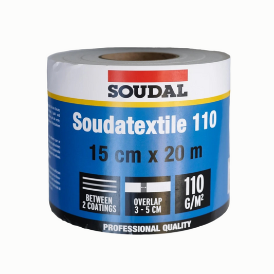 Bandă de armare Soudal Soudatextile - 15cm x 20m, consolidare hidroizolație pentru fațade și acoperișuri