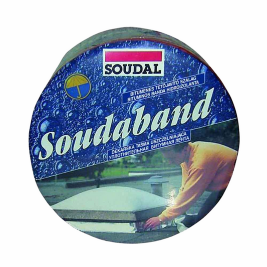 Bandă bituminoasă Soudal Soudaband-Aluminiu - 7,5cm x 10m, hidroizolare și etanșare profesională pentru acoperișuri