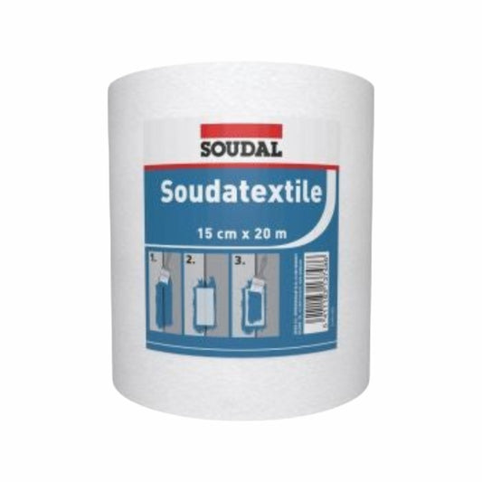 Bandă din Fibră Soudal Soudatextile 110 - 15cm x 20m, pentru reparații, îmbinări și consolidarea hidroizolațiilor.