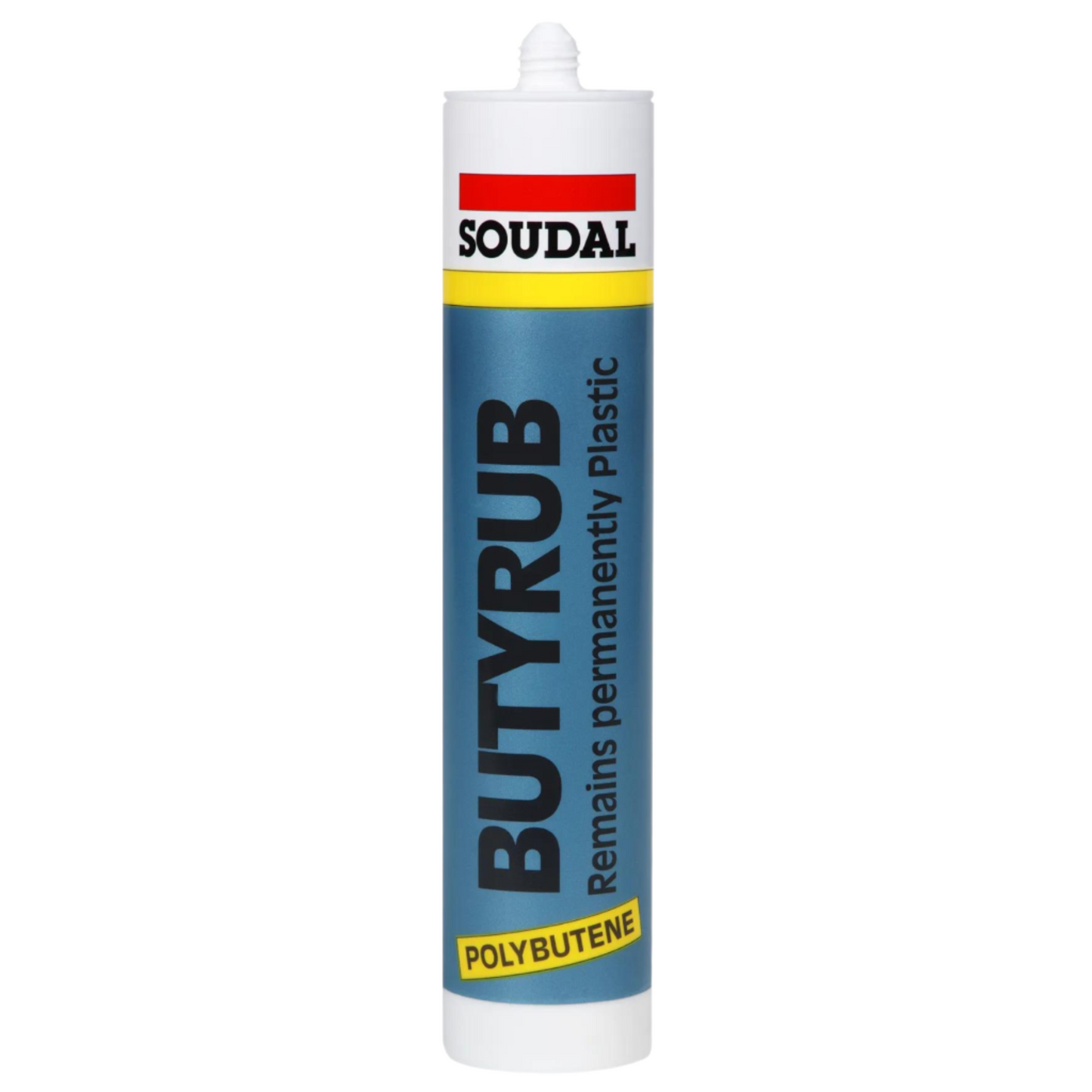 Mastic Butilic Soudal Butyrub - Alb, 300ml, etanșare elastică și rezistentă la umiditate și variații de temperatură.