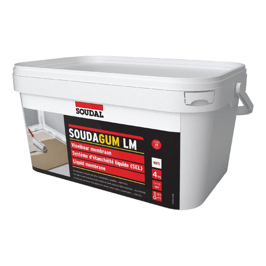 Membrană Lichidă Soudal Soudagum - 4kg, hidroizolație flexibilă și durabilă pentru acoperișuri, fundații și structura expuse la umiditate.