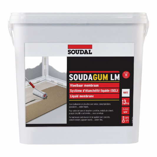 Membrană lichidă Soudal Soudagum SHS - 13kg, hidroizolație flexibilă pentru acoperișuri, fundații și terase