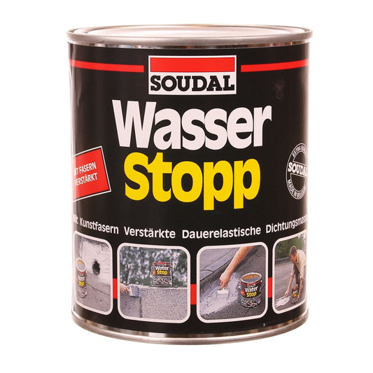 Pastă Hidroizolantă Soudal Wasser Stop - 750ml, gri, etanșare și reparații acoperișuri, impermeabilizare eficientă.