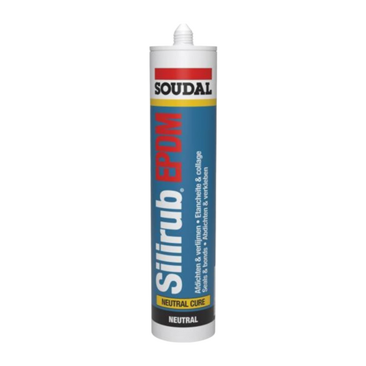 Etanșant siliconic Soudal SILIRUB EPDM - Negru, 600ml, fixare și etanșare pentru membrane EPDM