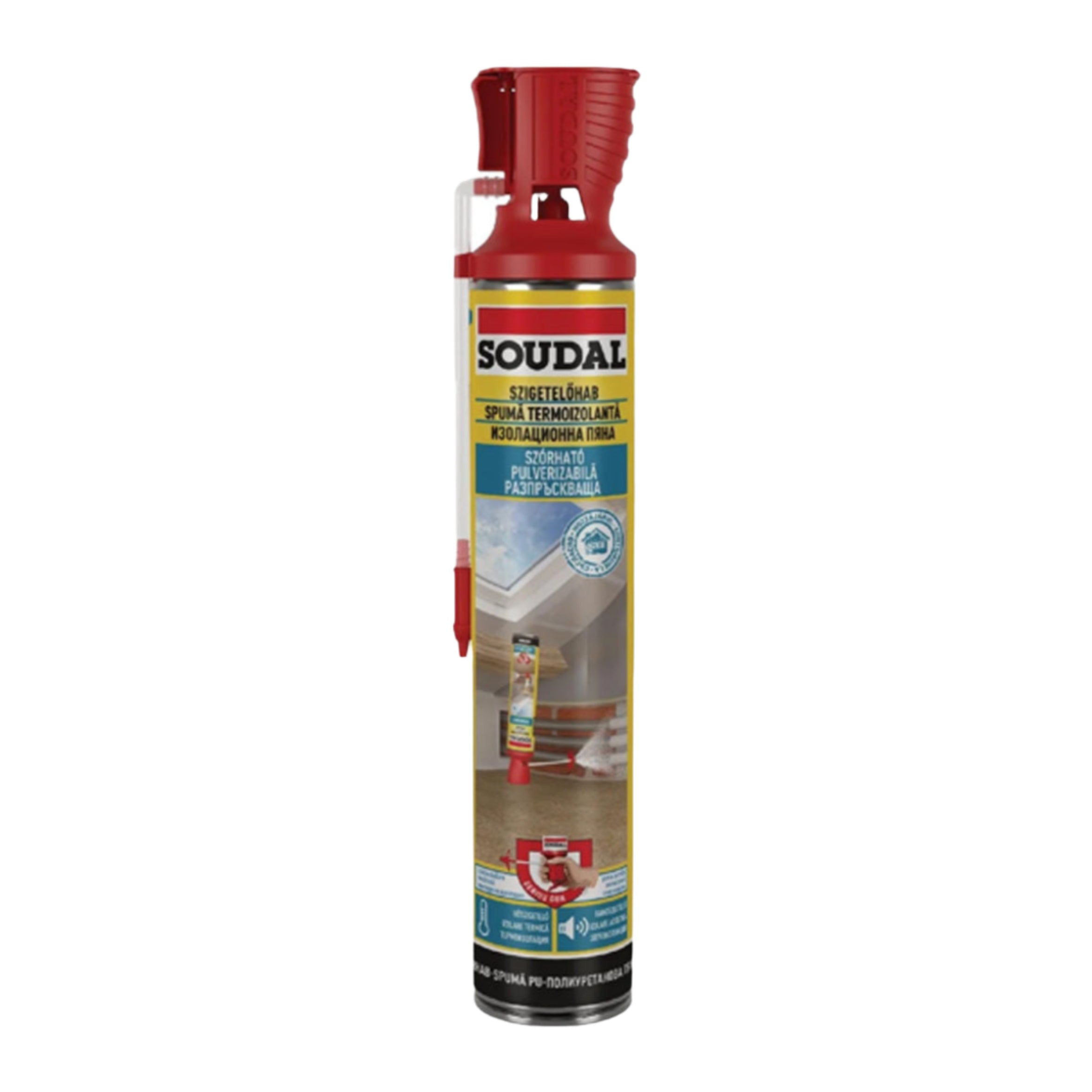 Spumă Izolatoare Soudal Genius - 700ml, aplicare cu pai, etanșare și izolare termică eficientă.