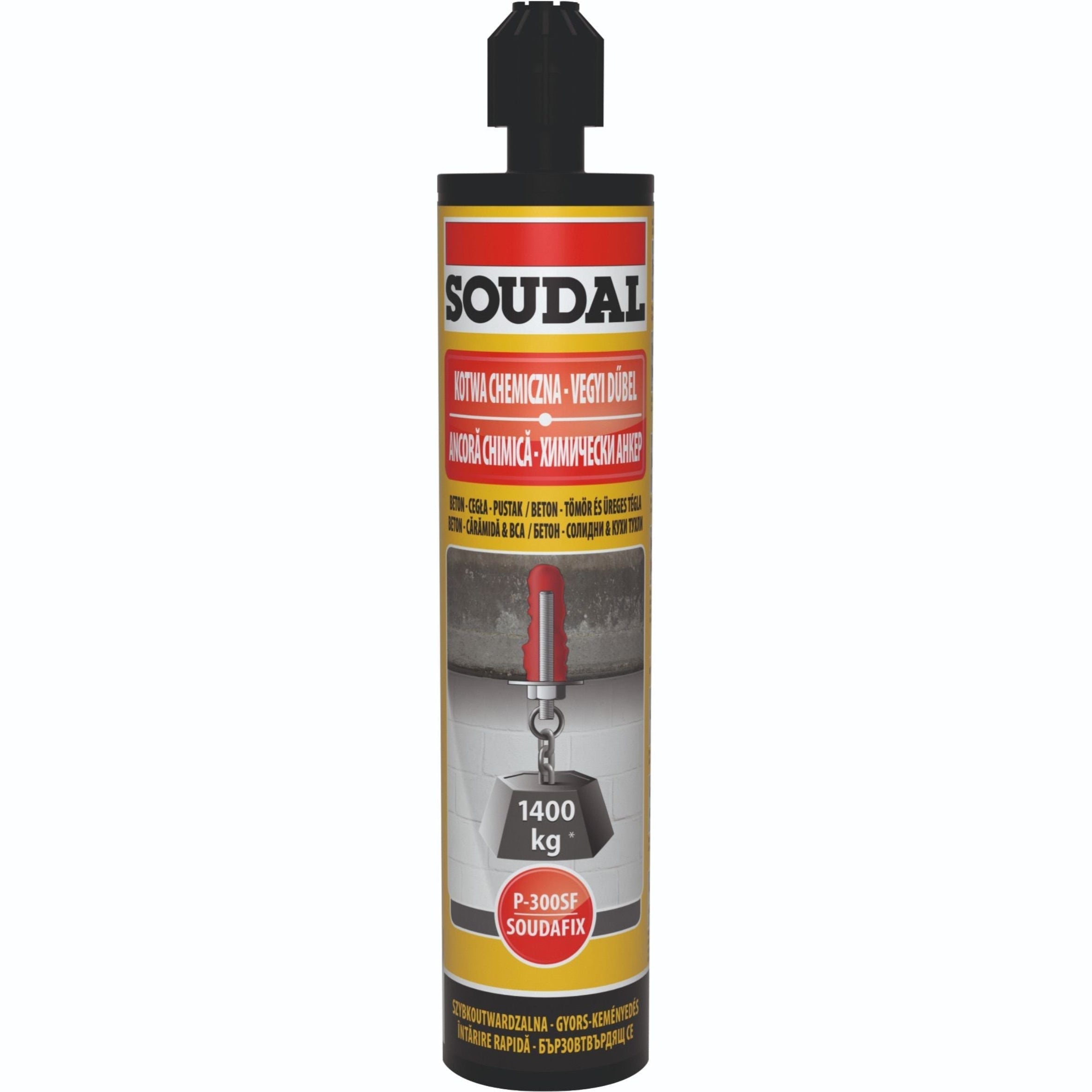 Adeziv Ancoră Chimică Soudal Soudafix P-300SF - 280ml, gri, fixare puternică pentru beton, cărămidă și materiale poroase.
